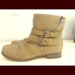 Tan Moto boots